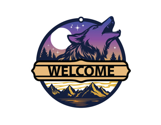 Wolf Welcome Sign