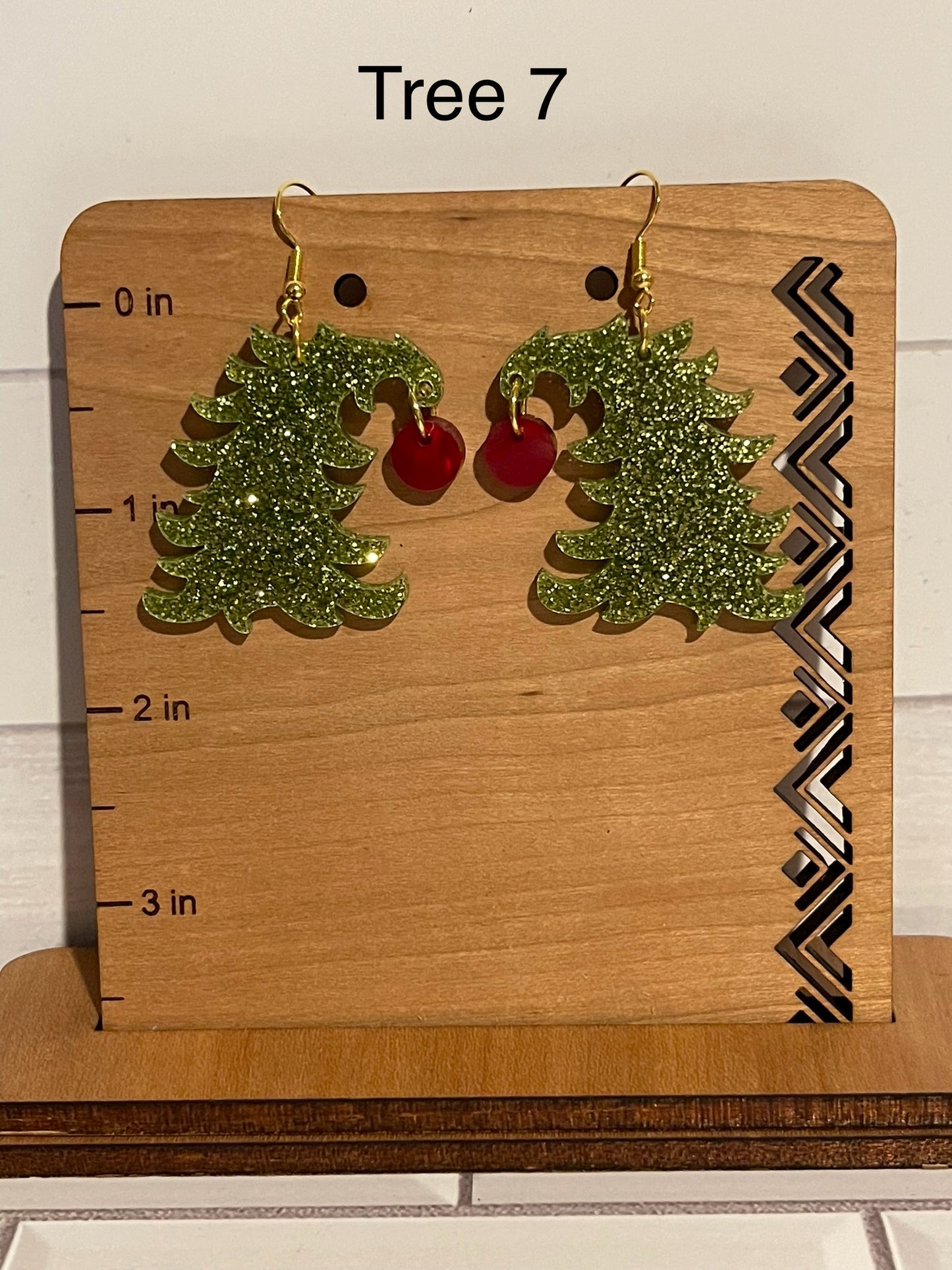 Curved Christmas Tree Earrings