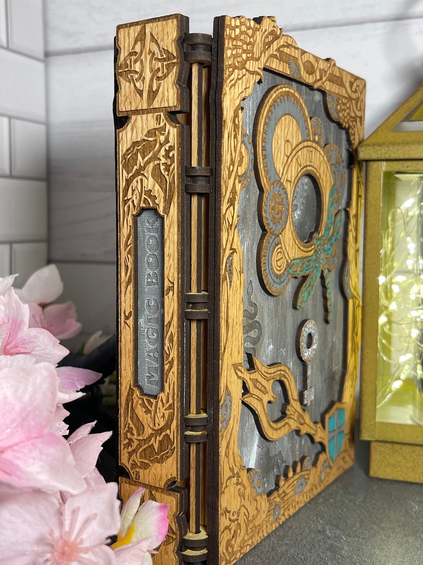 Book Box, Steampunk, Dragonfly Magic Book, Laser Cut