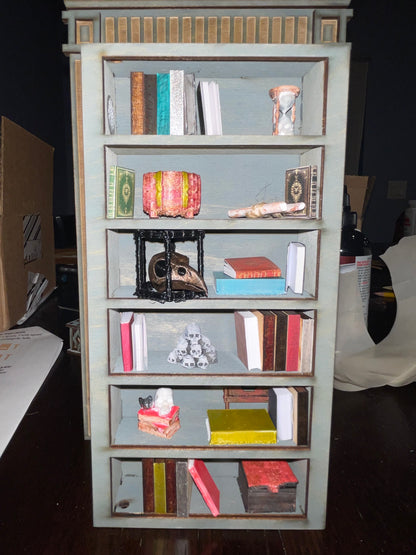 Gothic Bookshelf Book Nook Diorama with a Hidden Room (Medieval)