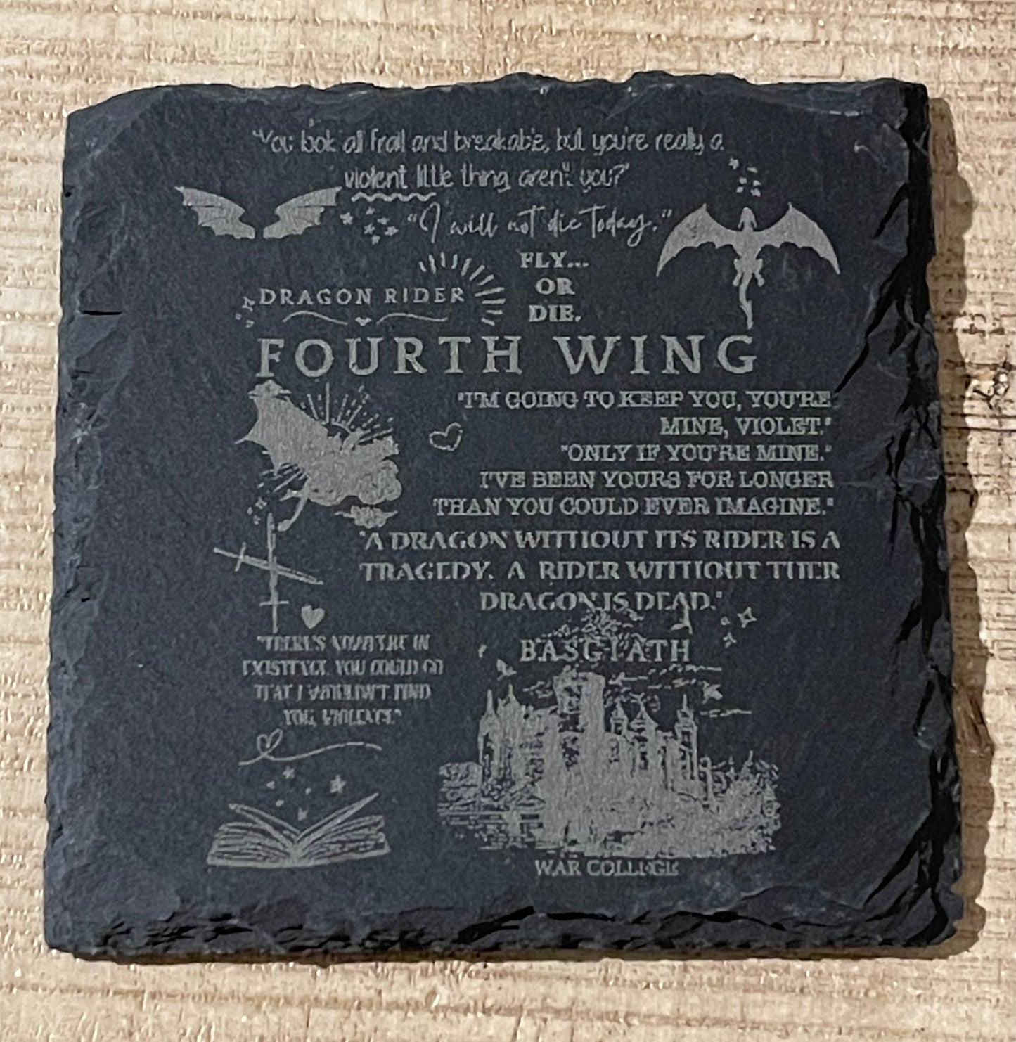 Slate Coasters (4 pack) - Fourth Wing