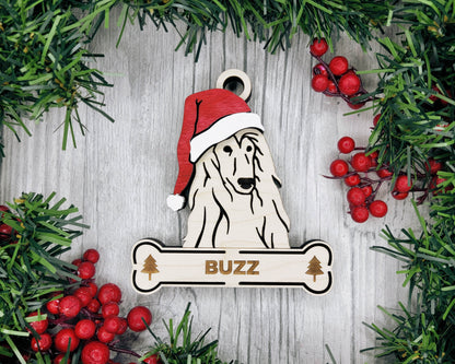 Santa Dogs - Personalized Christmas Ornaments: Breeds A - D