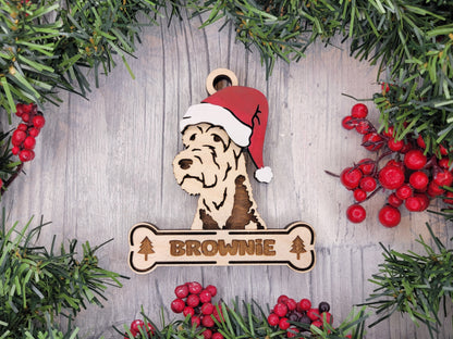 Santa Dogs - Personalized Christmas Ornaments: Breeds A - D