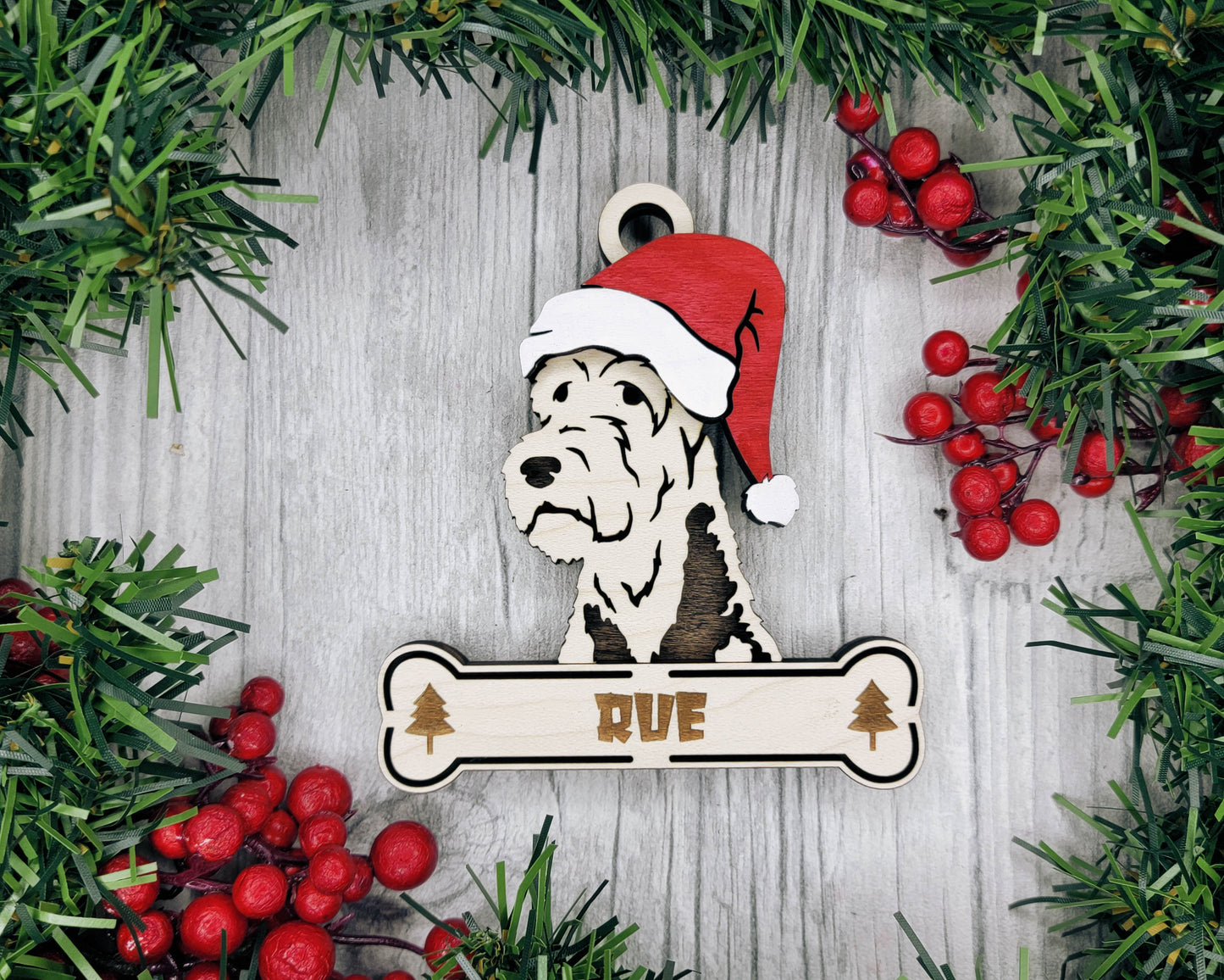 Santa Dogs - Personalized Christmas Ornaments: Breeds A - D