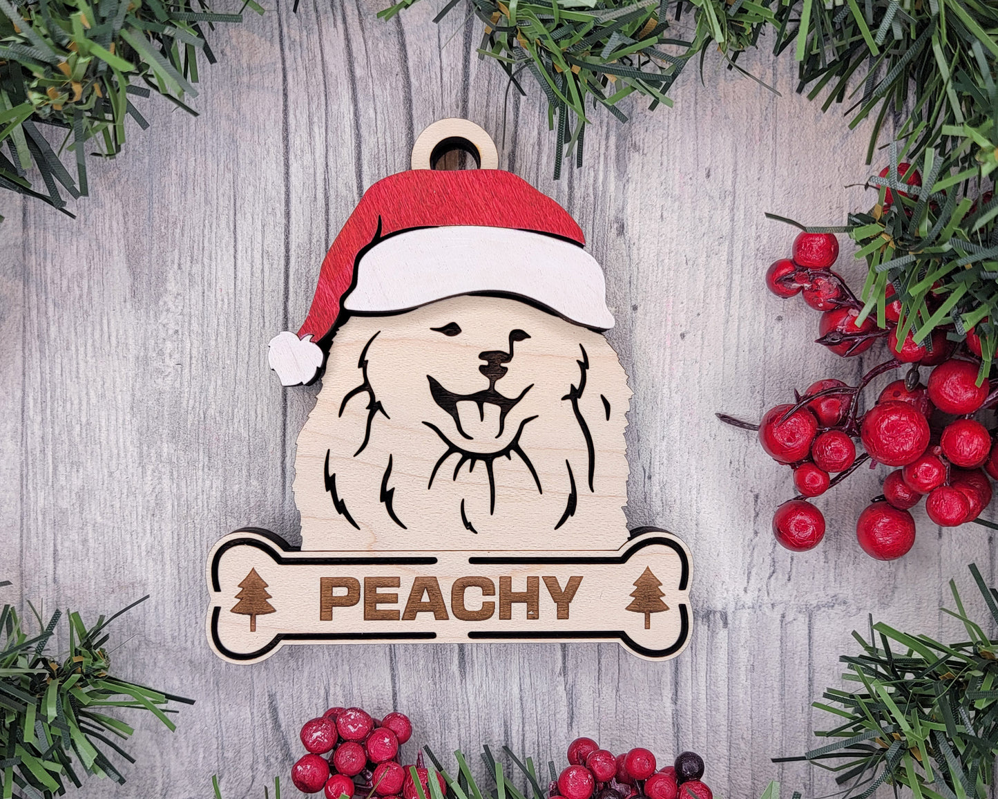 Santa Dogs - Personalized Christmas Ornaments: Breeds A - D