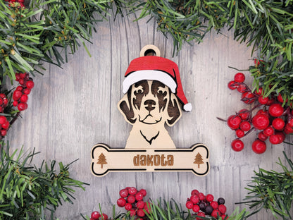 Santa Dogs - Personalized Christmas Ornaments: Breeds A - D