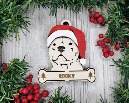 Santa Dogs - Personalized Christmas Ornaments: Breeds A - D