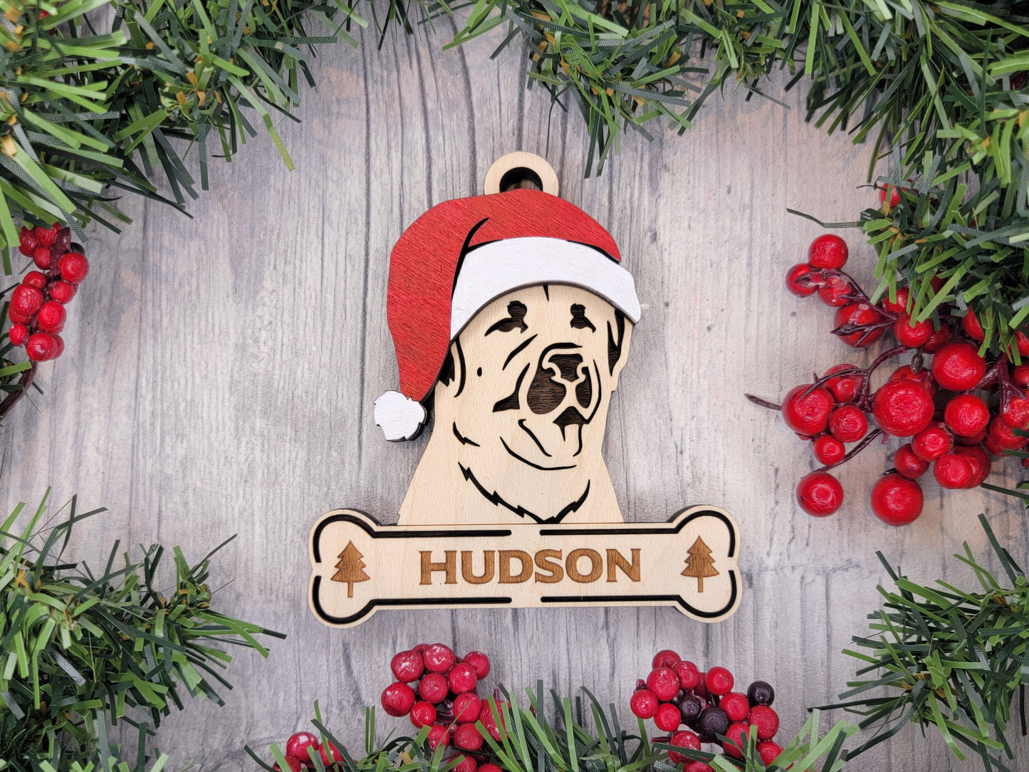 Santa Dogs - Personalized Christmas Ornaments: Breeds A - D