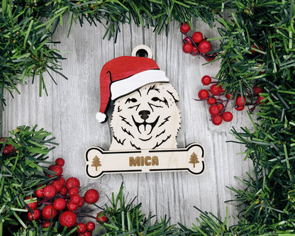 Santa Dogs - Personalized Christmas Ornaments: Breeds A - D