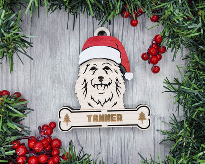 Santa Dogs - Personalized Christmas Ornaments: Breeds A - D