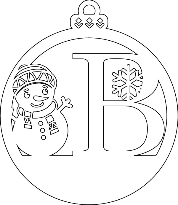 Alphabet Snowman Personalized Ornaments-Layered