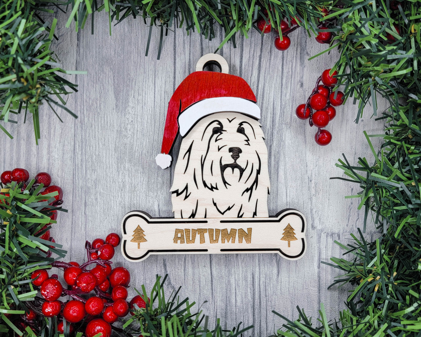 Santa Dogs - Personalized Christmas Ornaments: Breeds A - D