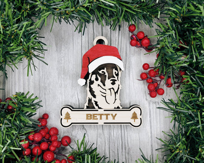 Santa Dogs - Personalized Christmas Ornaments: Breeds A - D