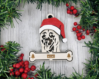 Santa Dogs - Personalized Christmas Ornaments: Breeds A - D