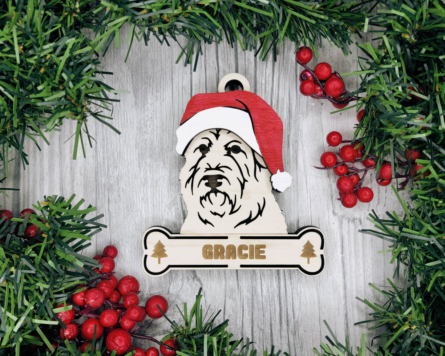 Santa Dogs - Personalized Christmas Ornaments: Breeds A - D