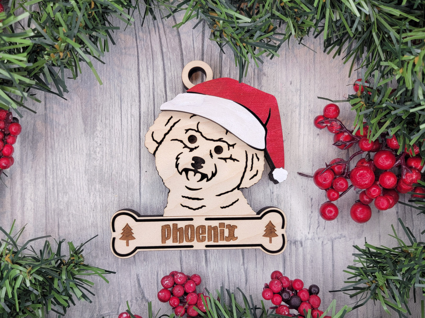 Santa Dogs - Personalized Christmas Ornaments: Breeds A - D