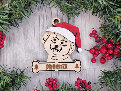 Santa Dogs - Personalized Christmas Ornaments: Breeds A - D