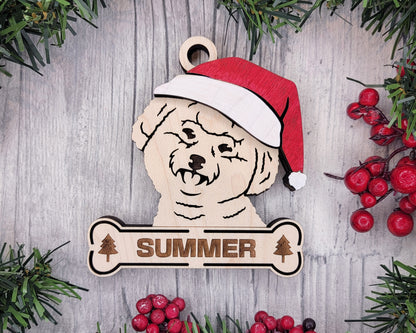 Santa Dogs - Personalized Christmas Ornaments: Breeds A - D