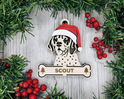 Santa Dogs - Personalized Christmas Ornaments: Breeds A - D