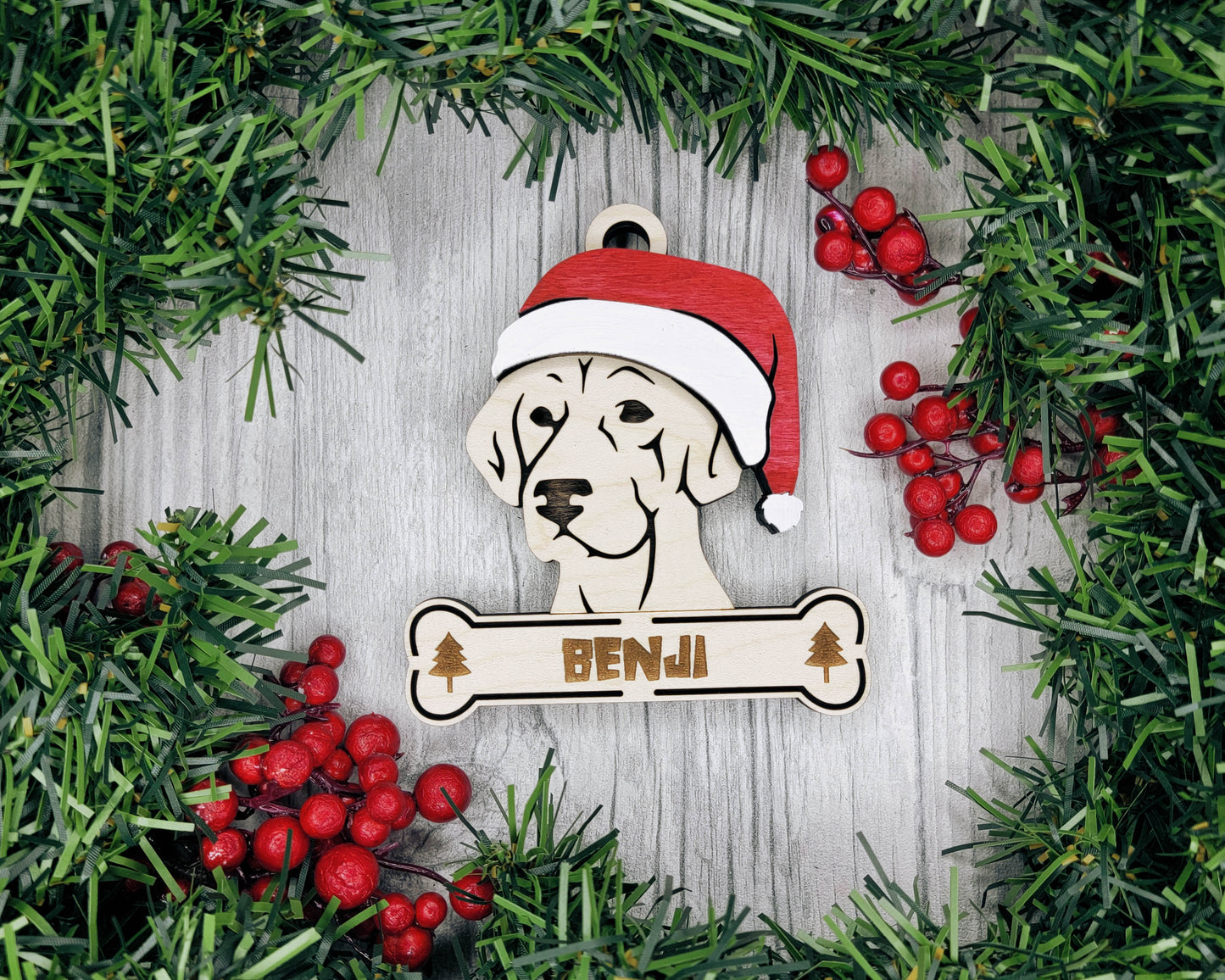Santa Dogs - Personalized Christmas Ornaments: Breeds A - D