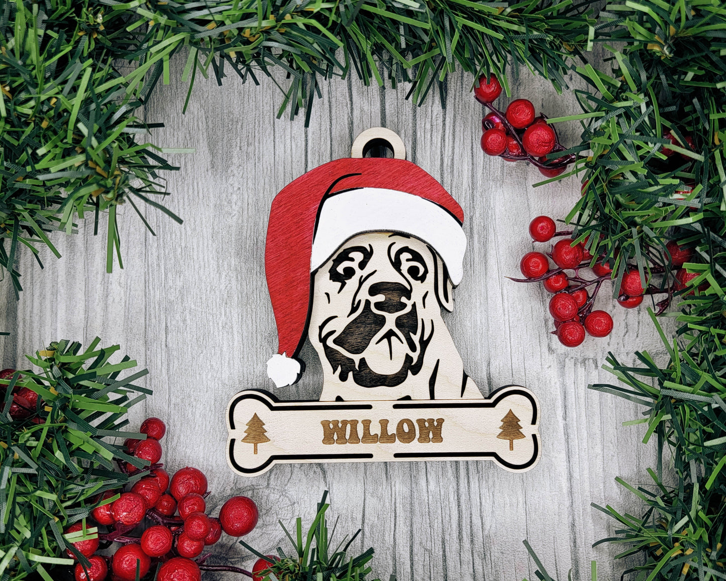 Santa Dogs - Personalized Christmas Ornaments: Breeds A - D