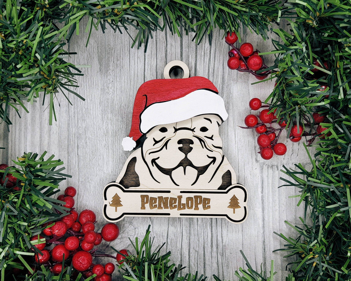 Santa Dogs - Personalized Christmas Ornaments: Breeds A - D