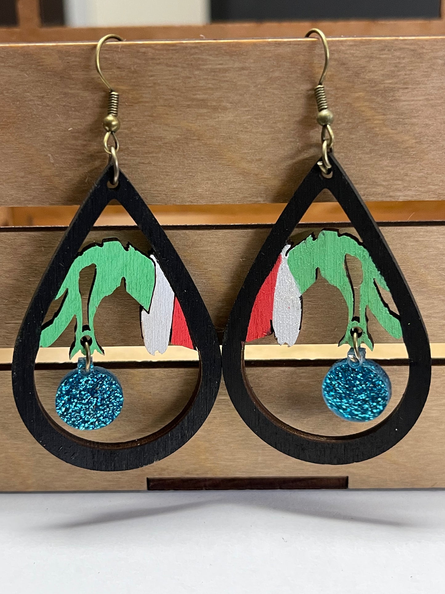 Grinch Hand Dangle Earrings