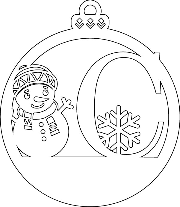 Alphabet Snowman Personalized Ornaments-Layered