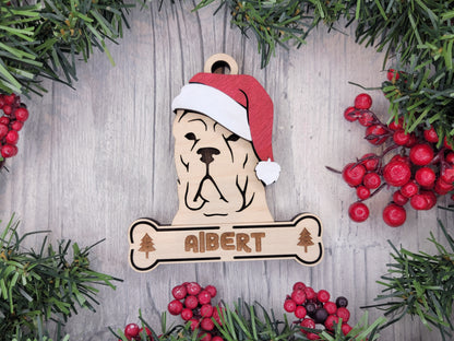Santa Dogs - Personalized Christmas Ornaments: Breeds A - D