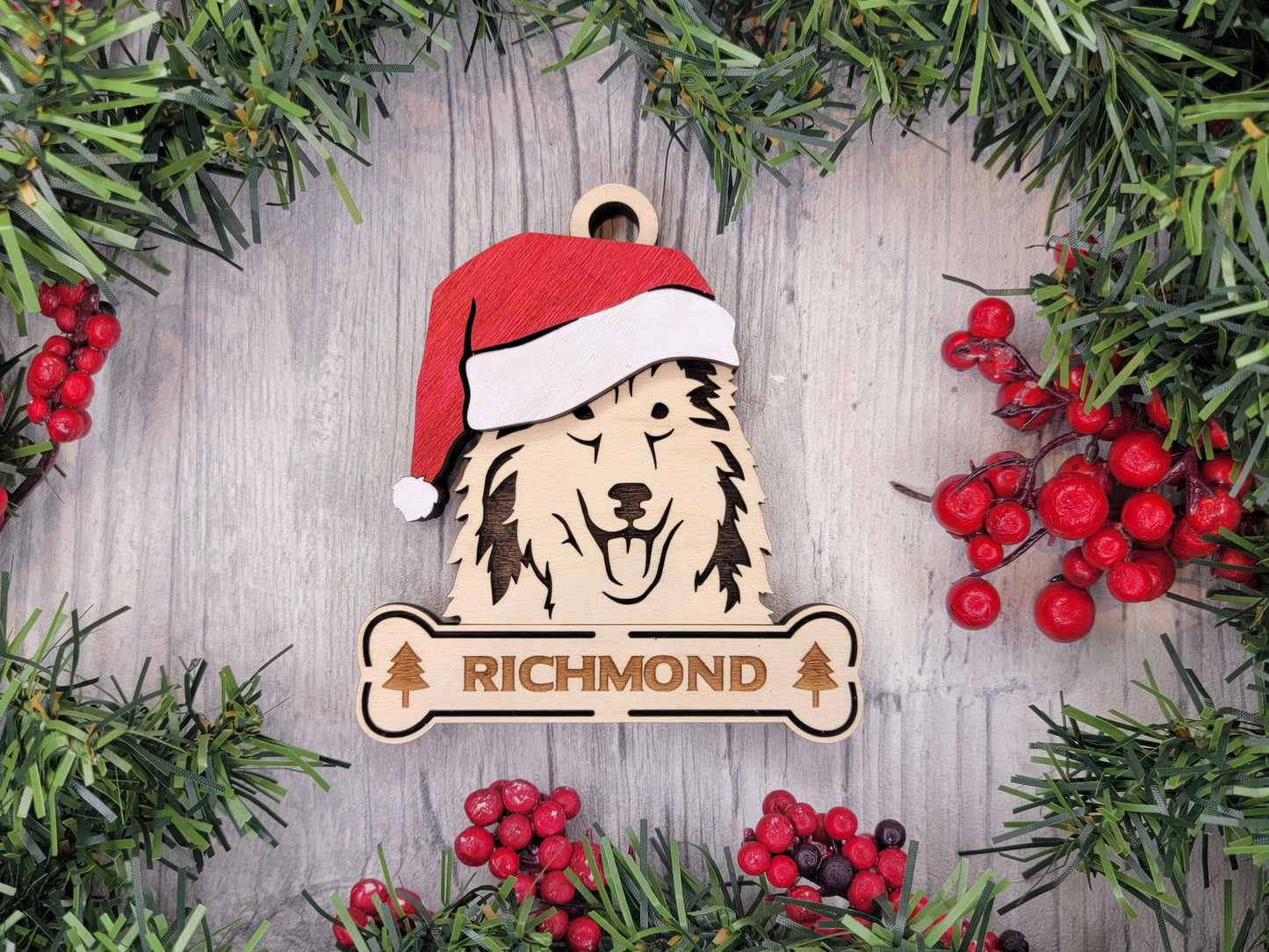Santa Dogs - Personalized Christmas Ornaments: Breeds A - D