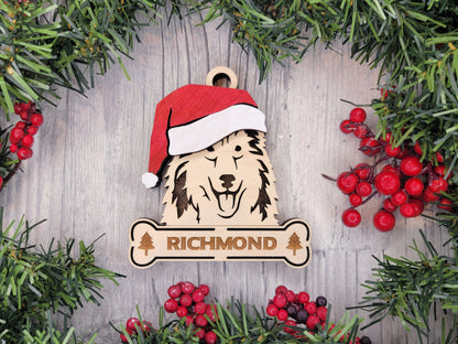 Santa Dogs - Personalized Christmas Ornaments: Breeds A - D