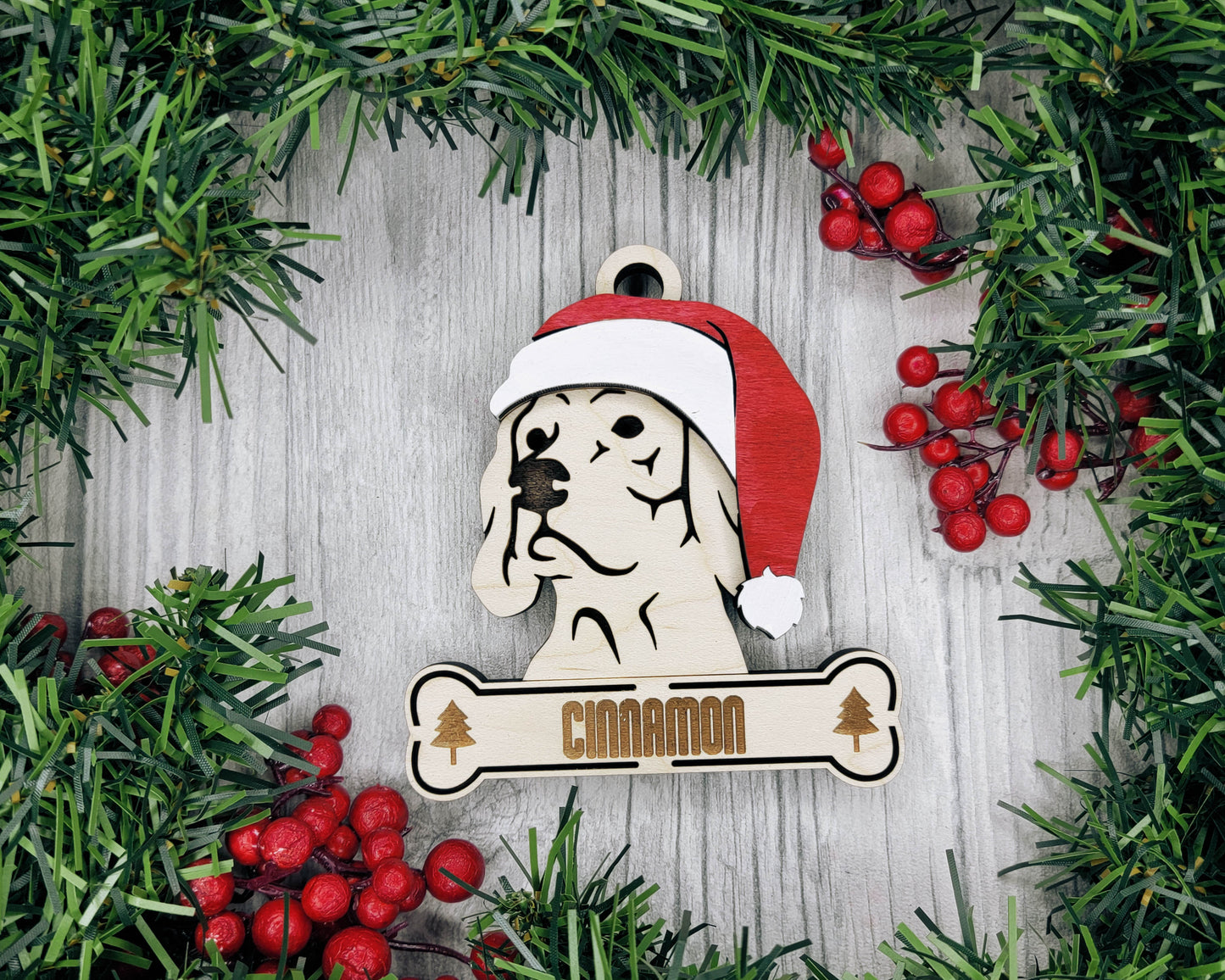 Santa Dogs - Personalized Christmas Ornaments: Breeds A - D