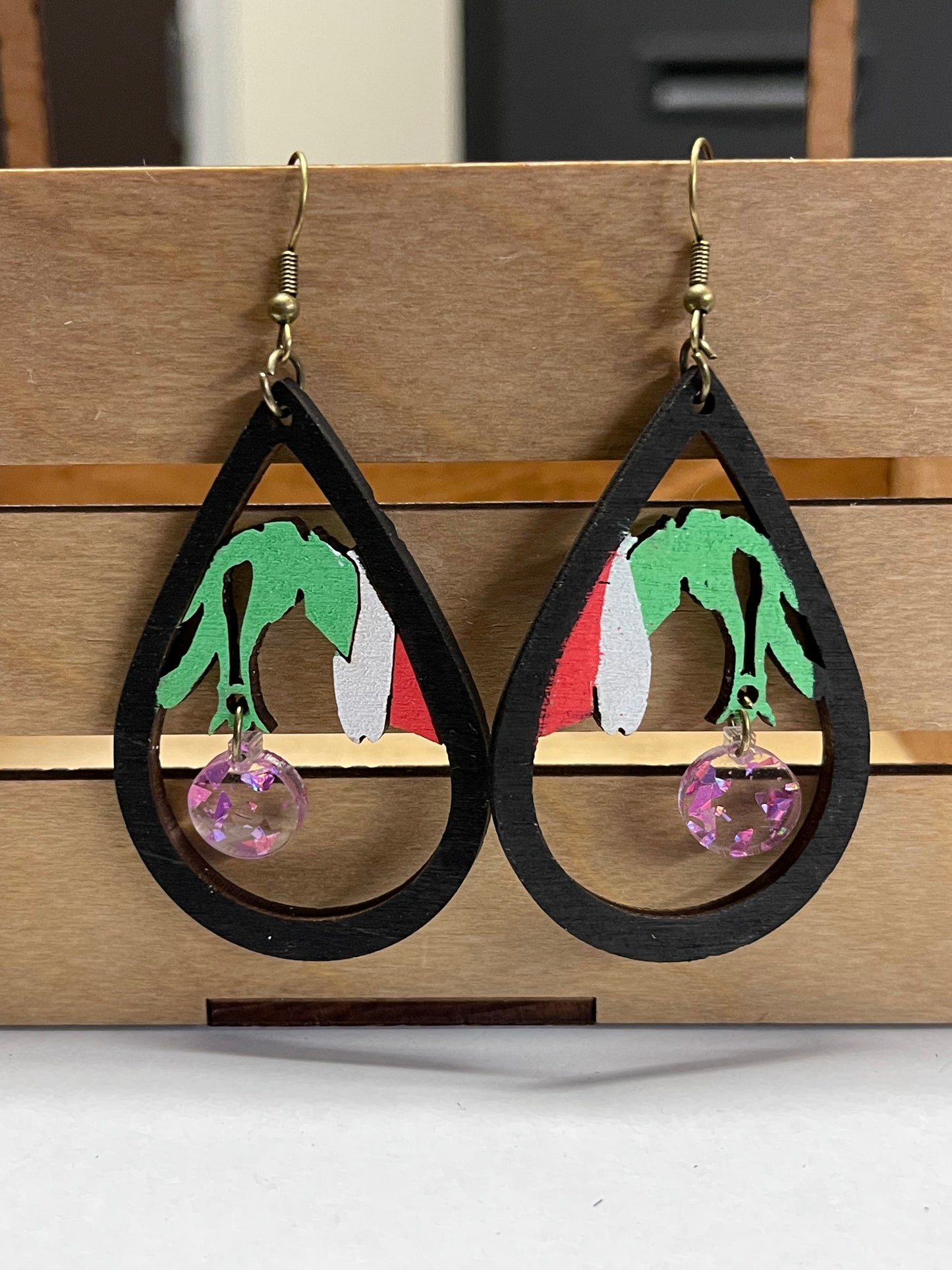 Grinch Hand Dangle Earrings