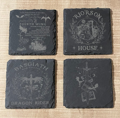 Slate Coasters (4 pack) - Fourth Wing