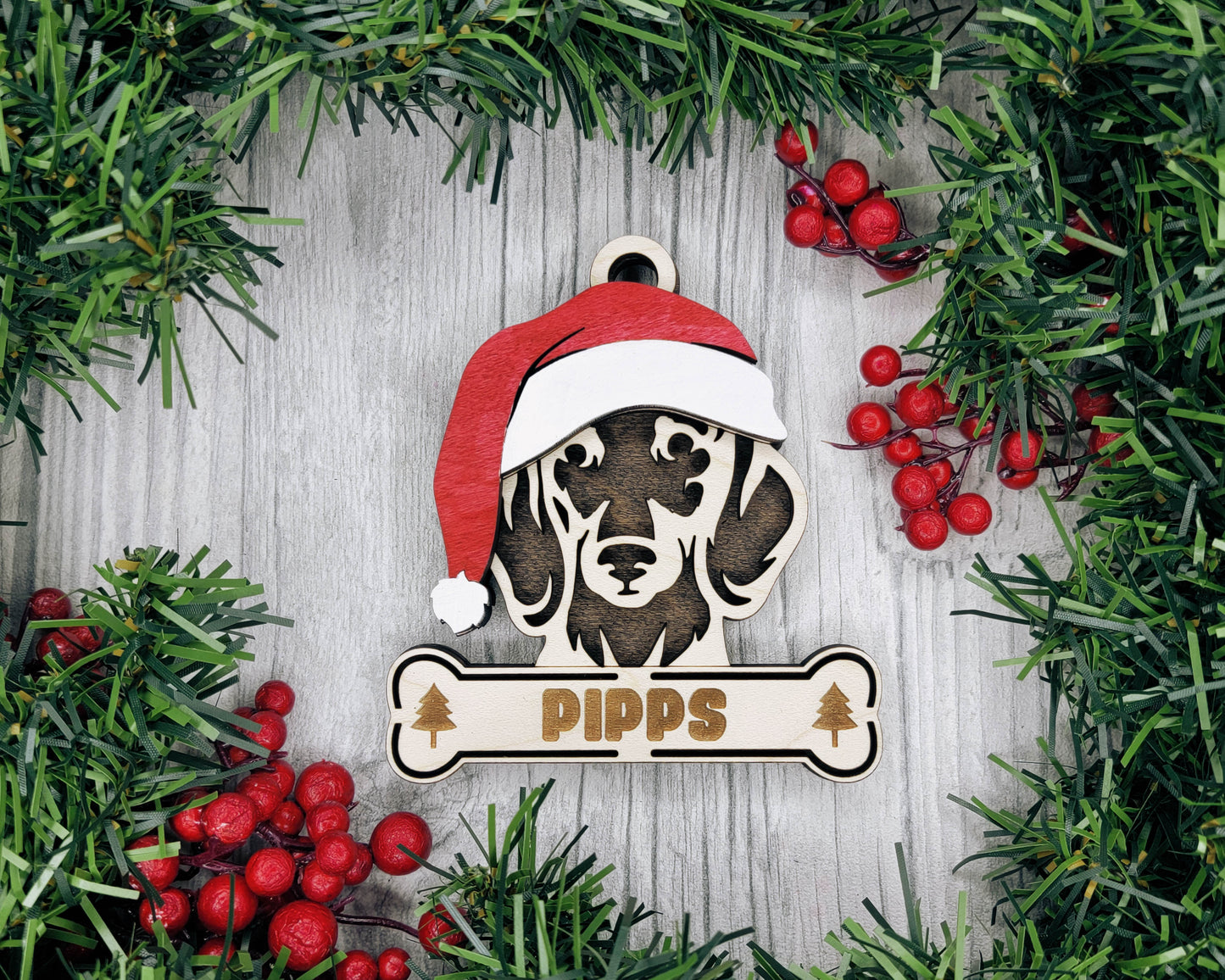 Santa Dogs - Personalized Christmas Ornaments: Breeds A - D