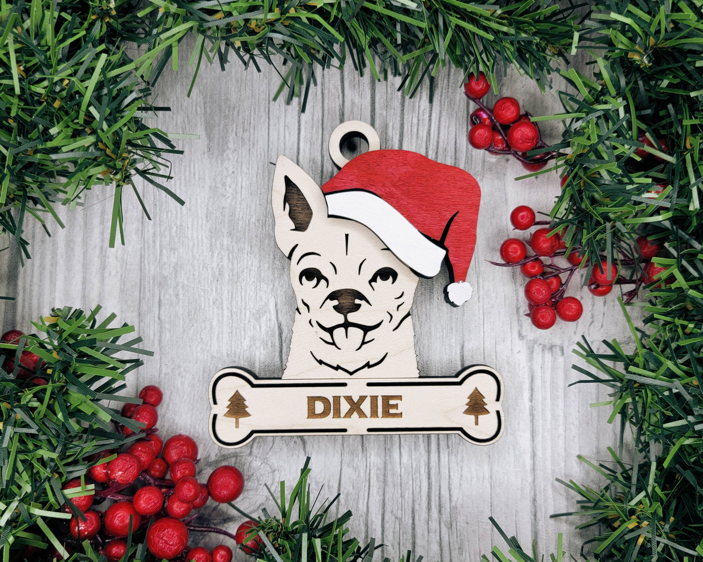 Santa Dogs - Personalized Christmas Ornaments: Breeds A - D
