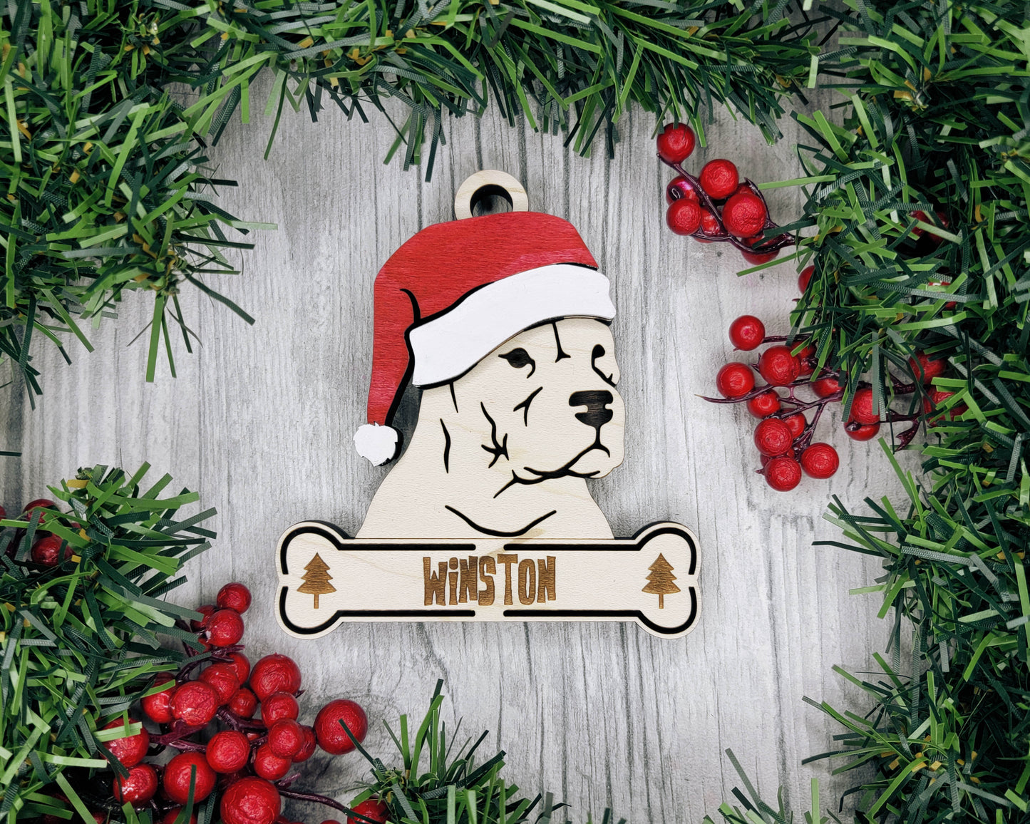 Santa Dogs - Personalized Christmas Ornaments: Breeds A - D