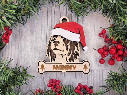 Santa Dogs - Personalized Christmas Ornaments: Breeds E - Z