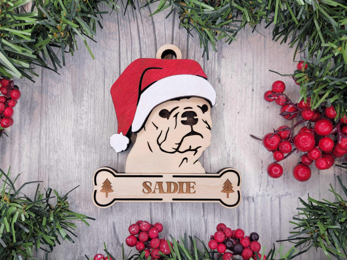 Santa Dogs - Personalized Christmas Ornaments: Breeds E - Z