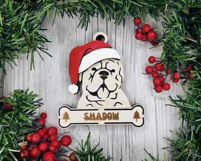 Santa Dogs - Personalized Christmas Ornaments: Breeds E - Z