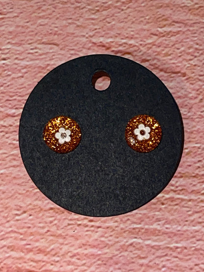 Fun Stud Earrings - Sparkling Acrylic with Nature Shapes