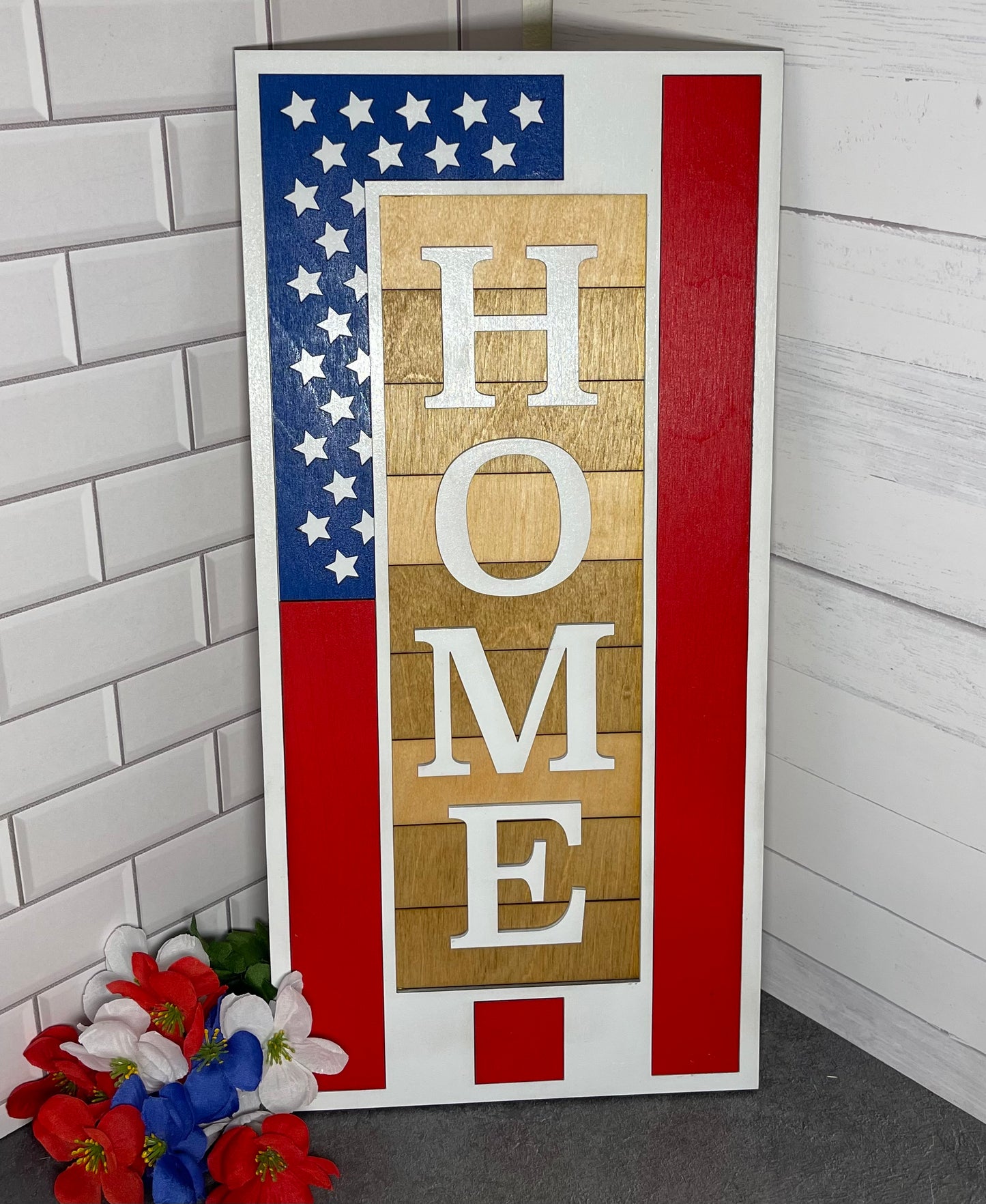 USA Flag Home Sign