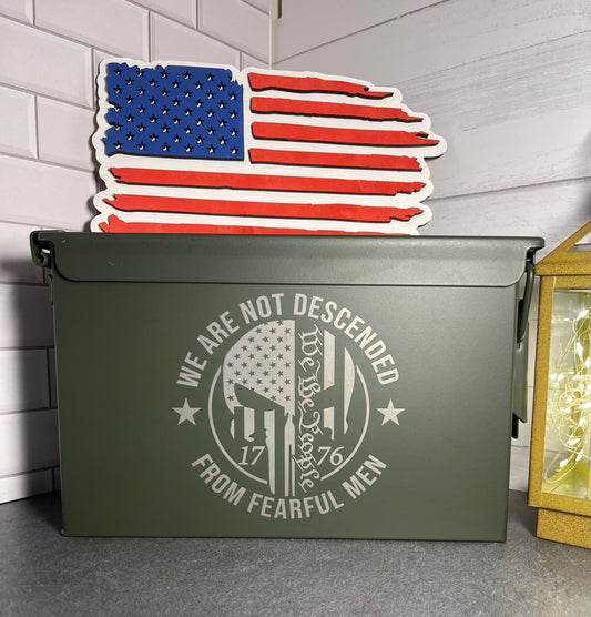 Metal 50 caliber Ammo Can, Personalized, Engraved, Military, Hunting, Storage