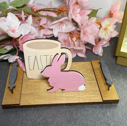 Interchangeable Decor - Mini Cutting Board with Coffee Cup and Holiday Icon