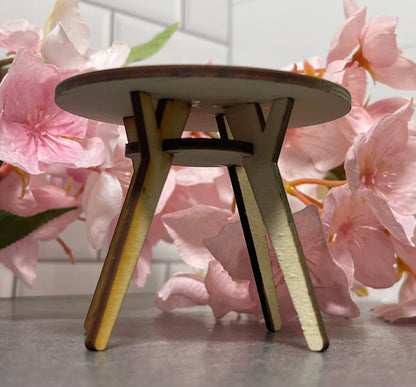 Miniature Mid Century Round Dining Table, 1:12 scale