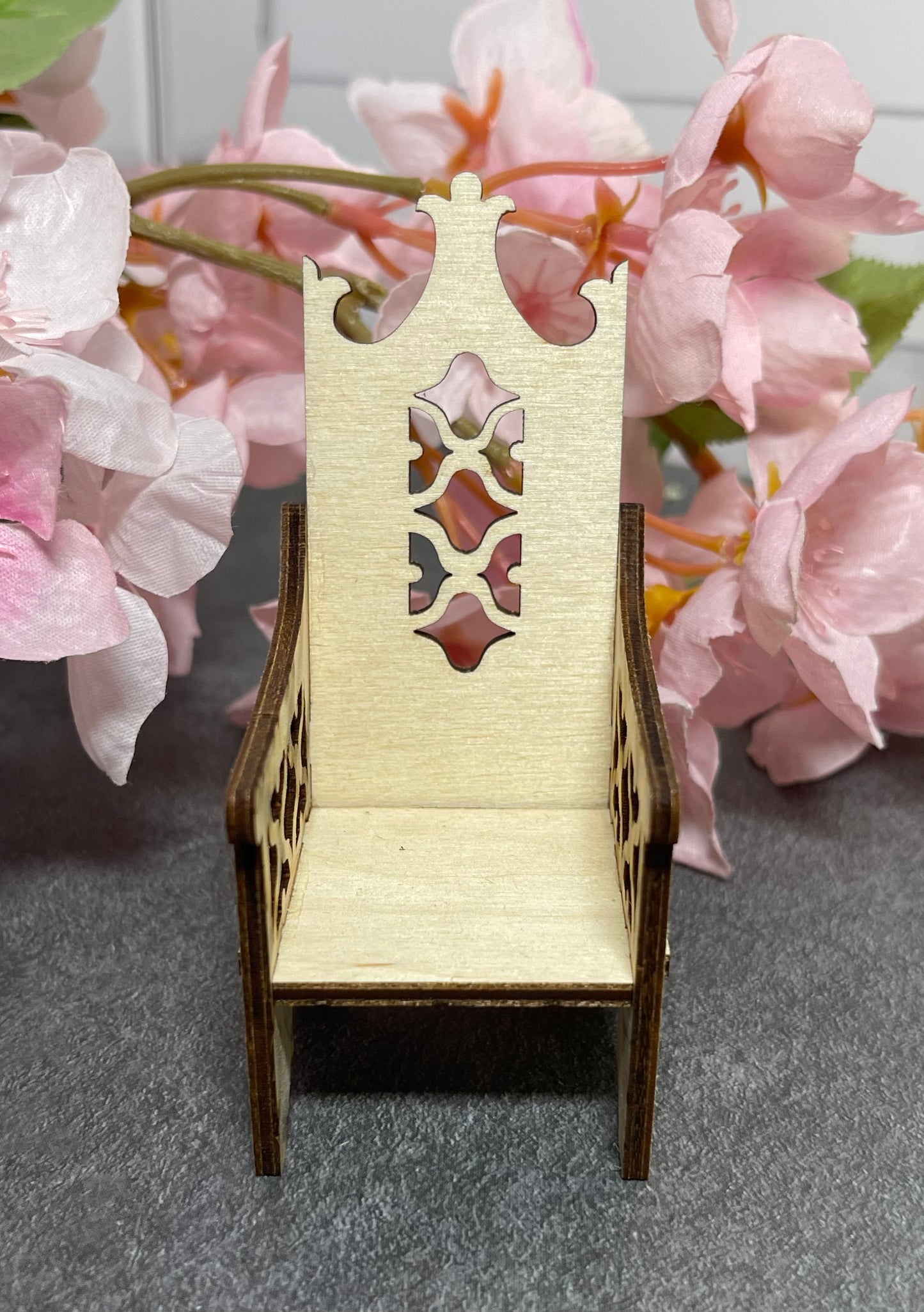 Miniature High-backed Decorative Chair, Scale 1:12