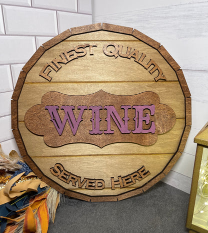 Faux Whiskey, Bourbon, Tequila and Wine Barrel Top Signs