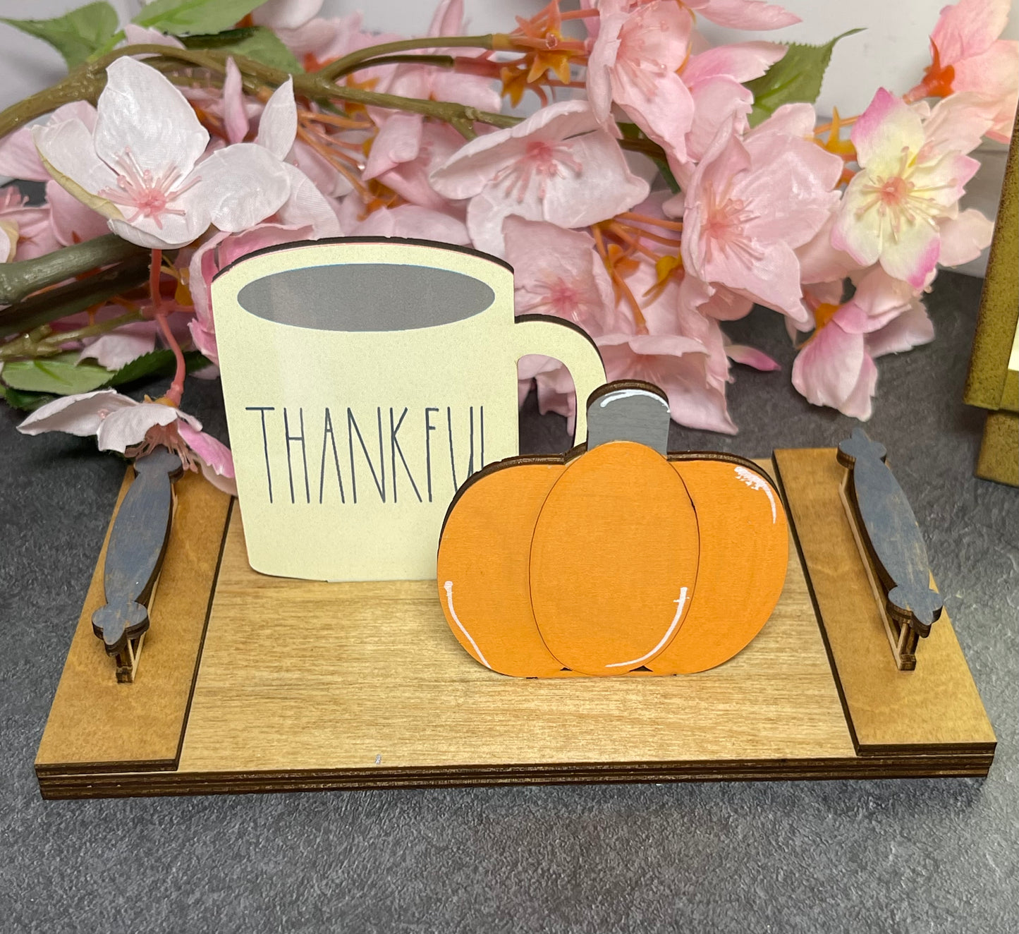 Interchangeable Decor - Mini Cutting Board with Coffee Cup and Holiday Icon