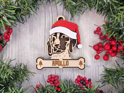 Santa Dogs - Personalized Christmas Ornaments: Breeds E - Z