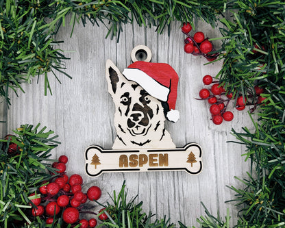 Santa Dogs - Personalized Christmas Ornaments: Breeds E - Z